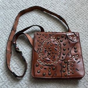 Patricia Nash Embellished leather Crossbody in Brown